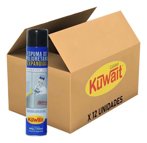 Pack 12 Espuma Poliuretano Spray Kuwait 500ml Para Madera Metal Yeso