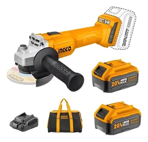 Kit Amoladora 20v P20s + 2 Bat 4.0ah + Cargador + Bolsito Amarillo 50 Hz/60 Hz