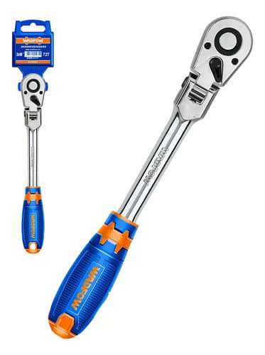 Llave Crique 1/4 Cabeza Flexible 180° Cr-v Wadfow Wrw4214 Color Azul Y Naranja Azul Naranja