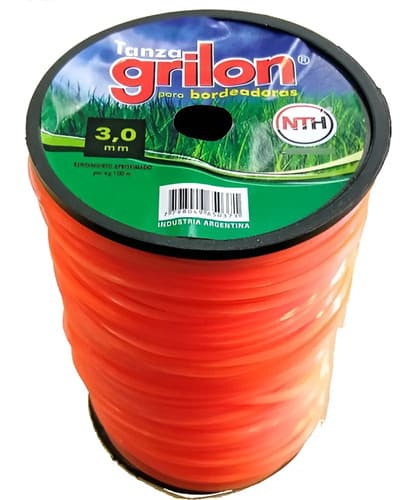 Tanza Grilon Cuadrada De 3 Mm Para Desmalezadora Y Motoguadaña Naranja
