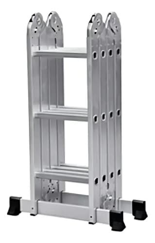 Escalera De Aluminio 4x3 Escalones Multifuncion Martino Di Forza Gris