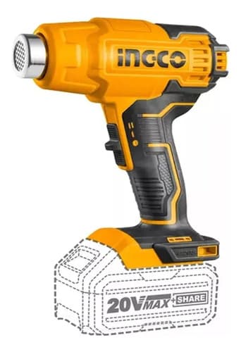 Pistola De Calor 20v Sin Bateria Ingco Hgli2002. Hnt Amarillo