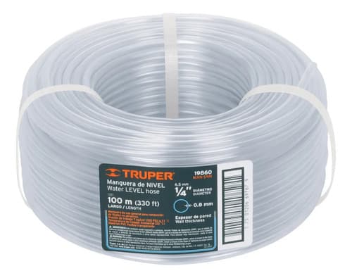 Manguera De Nivel 1/4 Rollo Por 100 Metros Truper Transparente
