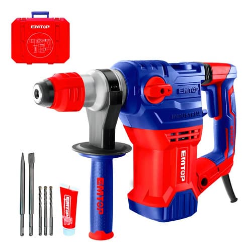 Rotomartillo Sds Plus Emtop Erhrp1502 Industrial 1500w 5.5j Color Rojo