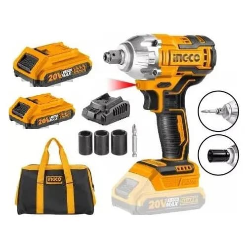 Llave De Impacto/atornillador, 2 En 1, Ingco Ciwli20208 Amarillo Y Negro