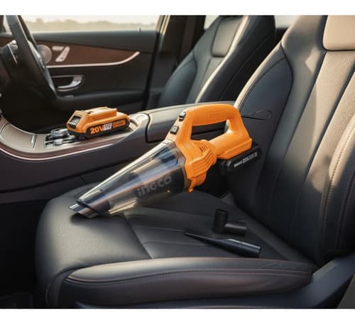 Aspiradora 20v Para Auto Ingco Cvli2001 + Batería + Cargador Naranja Claro