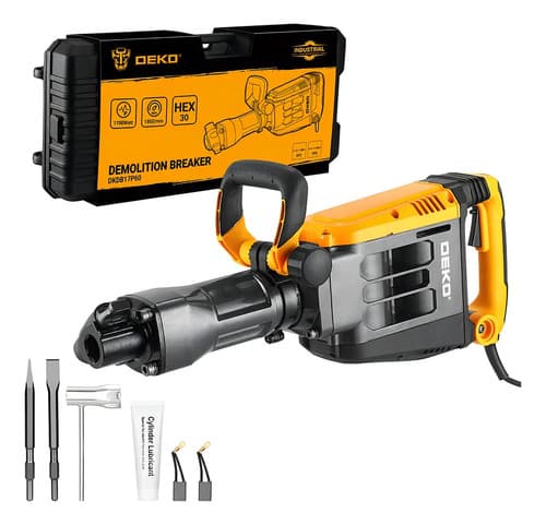 Martillo Demoledor 1600w 17kg 60j Hex Dkdb17p60 Deko 50hz Color Amarillo