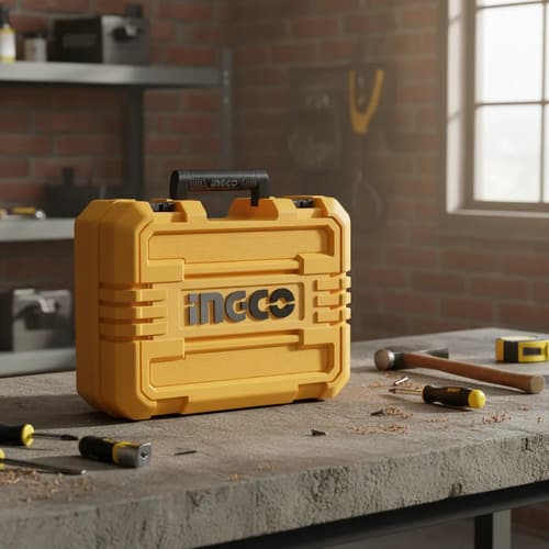 Maletín Plástico Ingco Vacío Para Guardar Herrramientas. Naranja Claro