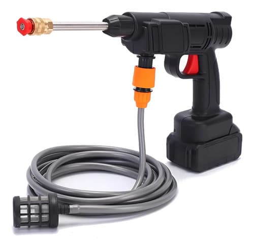 Hidrolavadora Portátil Inalámbrica A Bateria +10 Accesorios Color Negro Frecuencia 50