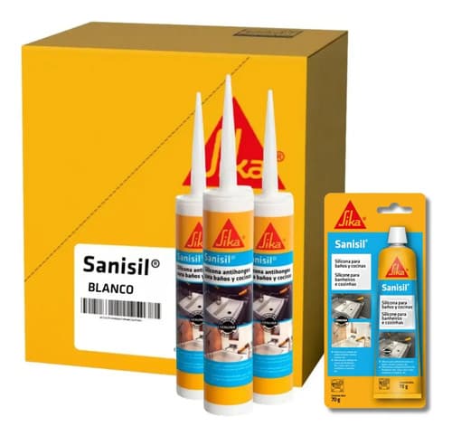 Caja X 12 Sika Sanisil Silicona Antihongos 280ml + Blister