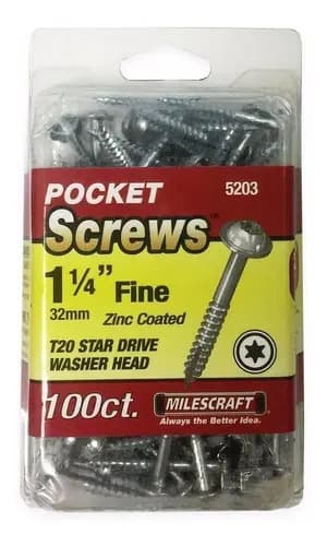 Tornillos Torx 32mm Milescraft X100 Unidades Para Madera Y Pocket Hole