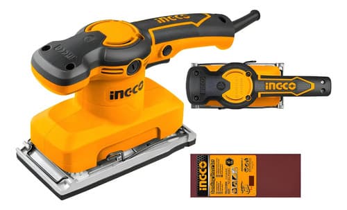 Lijadora Orbital Ingco 320w, Base Rectangular, 5 Lijas. Hnt Naranja 50 Hz/60 Hz