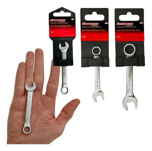 Llaves Combinadas Cortas - 8 10 13mm - Juego X3 | Eurotech Gris