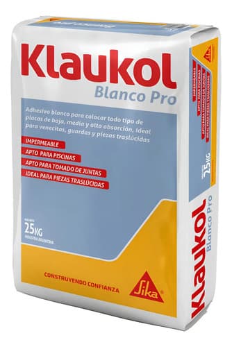 Mezcla Adhesiva Klaukol Blanco Pro Impermeable En Bolsa 25kg