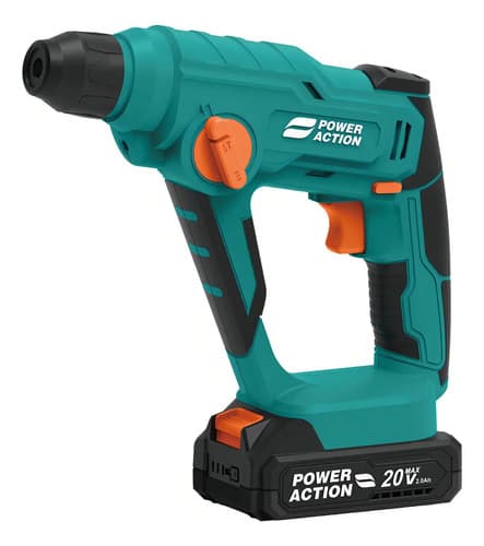 Rotomartillo Inalámbrico 20v Power Action Sds Plus Sin Batería Cian