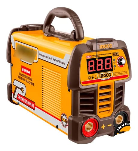 Soldadora Mma Inverter 200 Amp Ingco Color Amarillo Frecuencia 50/60hz