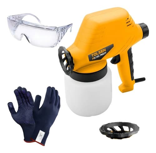 Pistola De Pintar Tolsen 800ml 110w 0.8mm 50hz -sc- Color Naranja Con Negro