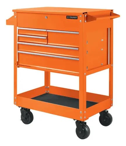 Carro Taller Herramientas C/ruedas 6 Compartimientos Truper Color Naranja