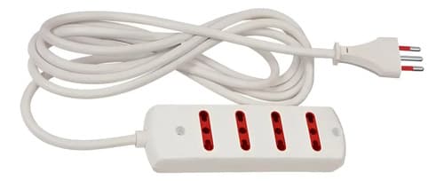 Alargue Zapatilla 3 En Linea 4 Tomas 3 En Linea 3 Metros Blanco