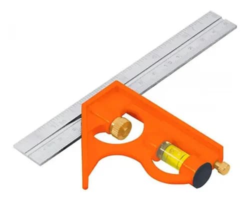 Escuadra De Combinación 6'' Rectificada Nivel Truper 14369 Naranja Claro