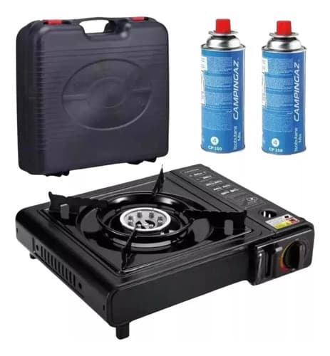 Anafe Portátil Gas Butano + 2 Cartuchos De Gas Butano