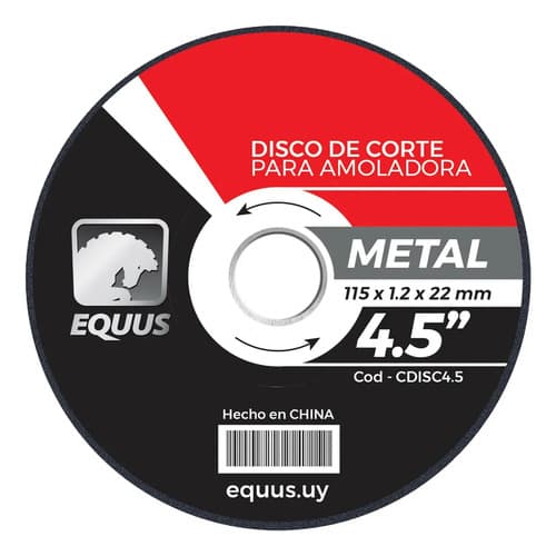 Disco Abrasivo Para Metal 4.5 Equus X 10 Unidades Negro