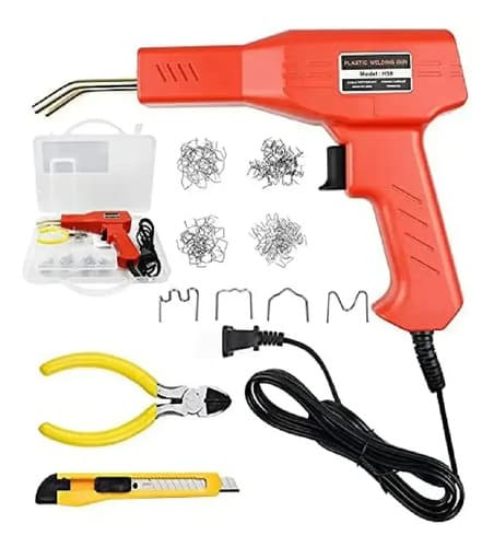 Pistola De Soldar Para Plástico Global Shop Kit Reparación De Auto Rojo