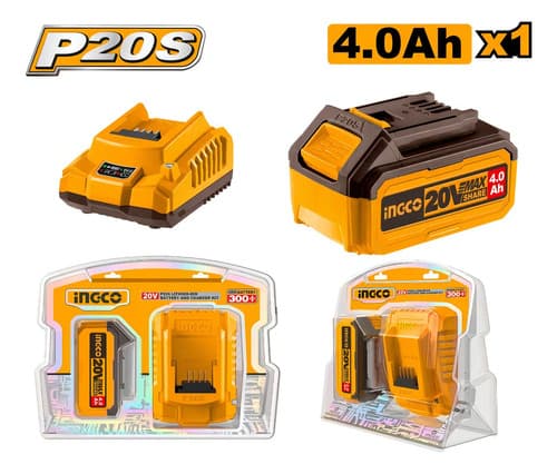 Set X1 Bateria 20v 4amp + 1 Cargador Ingco Fbcpk1214 -smf