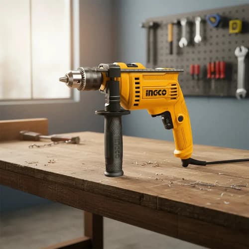 Taladro Percutor 680w Ingco Id6808 Pared Metal Madera Pro Amarillo 50 Hz/60 Hz
