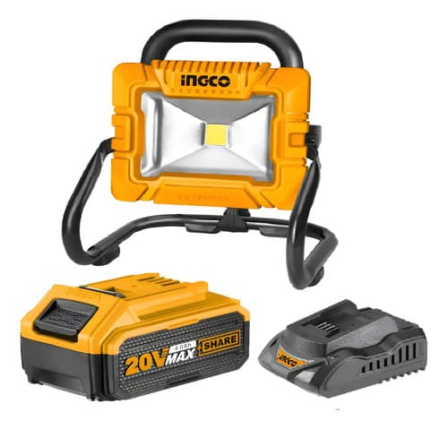 Farol Foco Led 20w Portatil C/bat. + Cargador 20v Ingco Amarillo