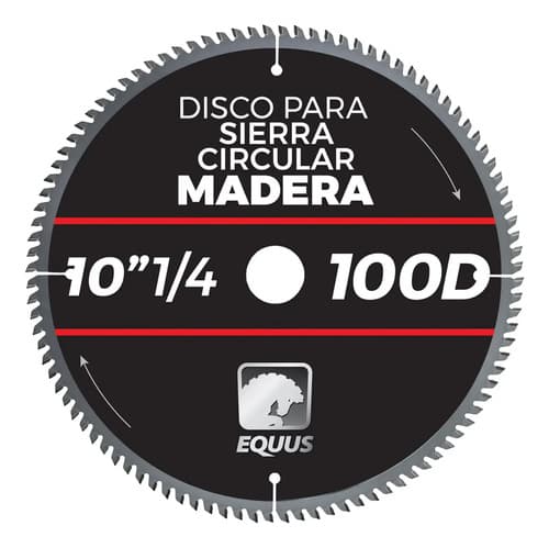 Disco Para Sierra Circular 10 1/4 100t Equus Negro