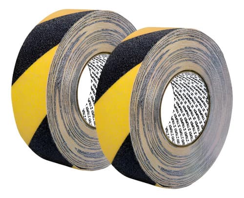 2 Rollos 5m Cinta Antiderrapante Ama/negra 50mm C/abrasivo Amarillo