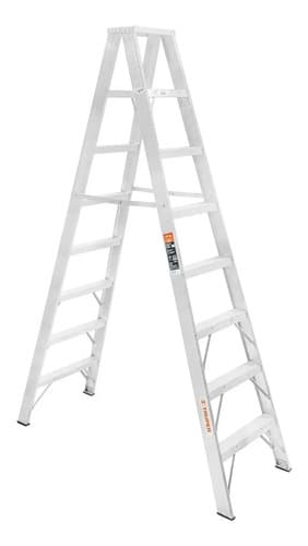Truper Estd-27 Escalera De Tijera Doble Tipo Ll 7 Escalones Plateado