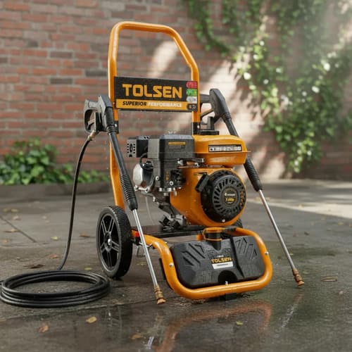 Hidrolavadora A Nafta Tolsen 200 Bar, 7 Hp, 12 Meses Garanti Naranja Claro