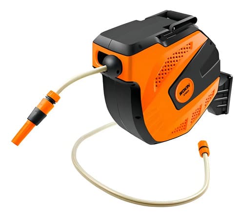 Enrollador De Manguera Incluida Industrial Automatico 16,5mt Color Naranja