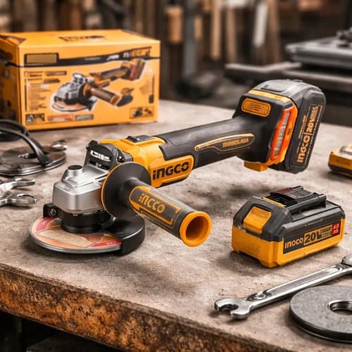 Amoladora Ingco 20v, 115mm, Con Bateria 4.0ah + Cargador Naranja