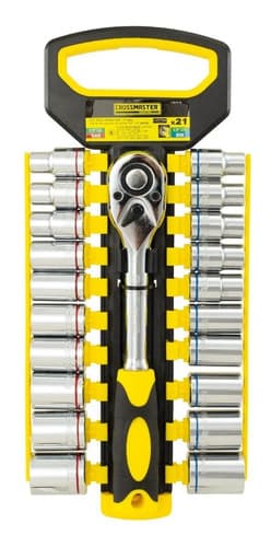 Set De Bocallaves Encastre 1/2 Crossmaster 21 Piezas Amarillo