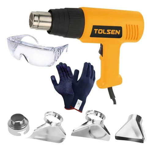 Pistola De Aire Caliente Tolsen 1000w-2000w 300 L/350°c 500l Color Naranja Con Negro