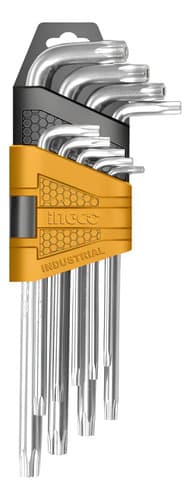 Llaves Torx Cromo Vanadio Juego 9 T10-t50 Ingco Hhk13091 Amarillo