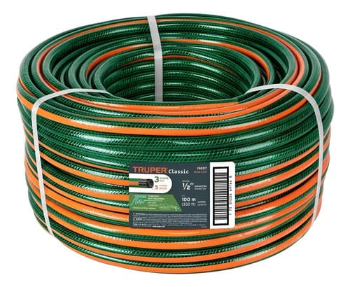 Manguera Tricapa Reforzada 1/2''x100m Truper 19857 Verde