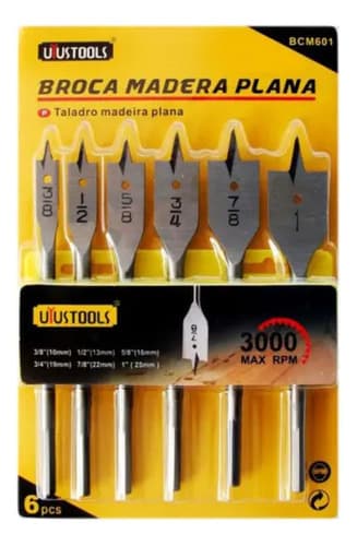 Mecha P/madera Plana 6pz 3/8-1 Uyustools Bcm601