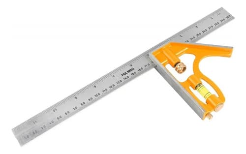 Escuadra Combinada 300 Mm Tolsen Acero/aluminio 35037 Color Amarillo