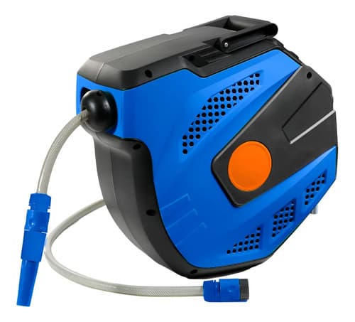 Enrollador Manguera De Agua 1/2 15mt Retractil Wadfow Wvz151 Azul