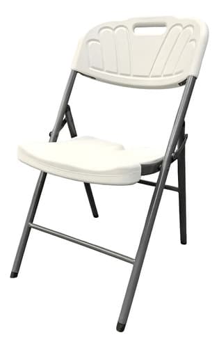Silla Plegable De Metal Y Pvc Blanca Blanco