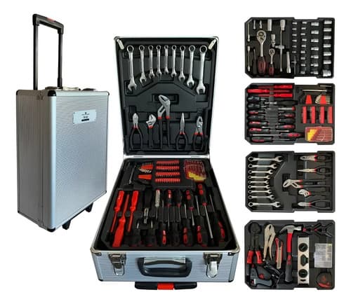 Valija Caja De Herramientas Manuales, 386 Piezas, Completa Plateado