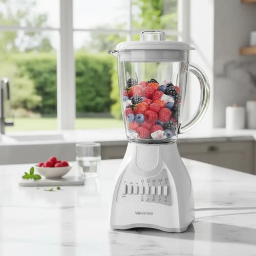 Licuadora 1.5l 650w Con Jarra De Vidrio 10 Velocidades Wadfo Beige