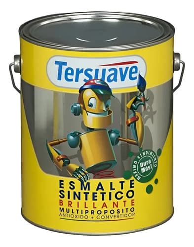 Pintura De Esmalte Tersuave Sintético Tersilux Brillante Color Gris Espacial Con Acabado Brillante De 4l