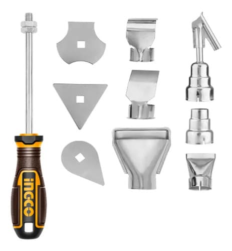 Set De 10 Accesorios Para Pistola De Calor Ingco Hga0131 Amarillo
