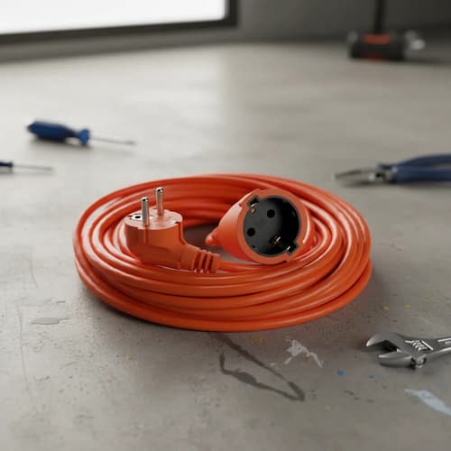 Alargue 5m Enchufe Y Conector Tipo Schuko Wadfow Wejag02 Naranja Oscuro