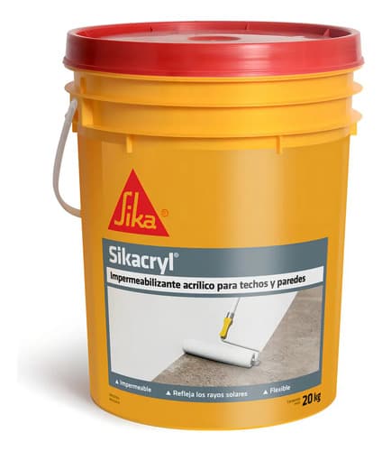 Sikacryl Impermeabilizante Líquido 20 Kilos Colores Blanco Satinado